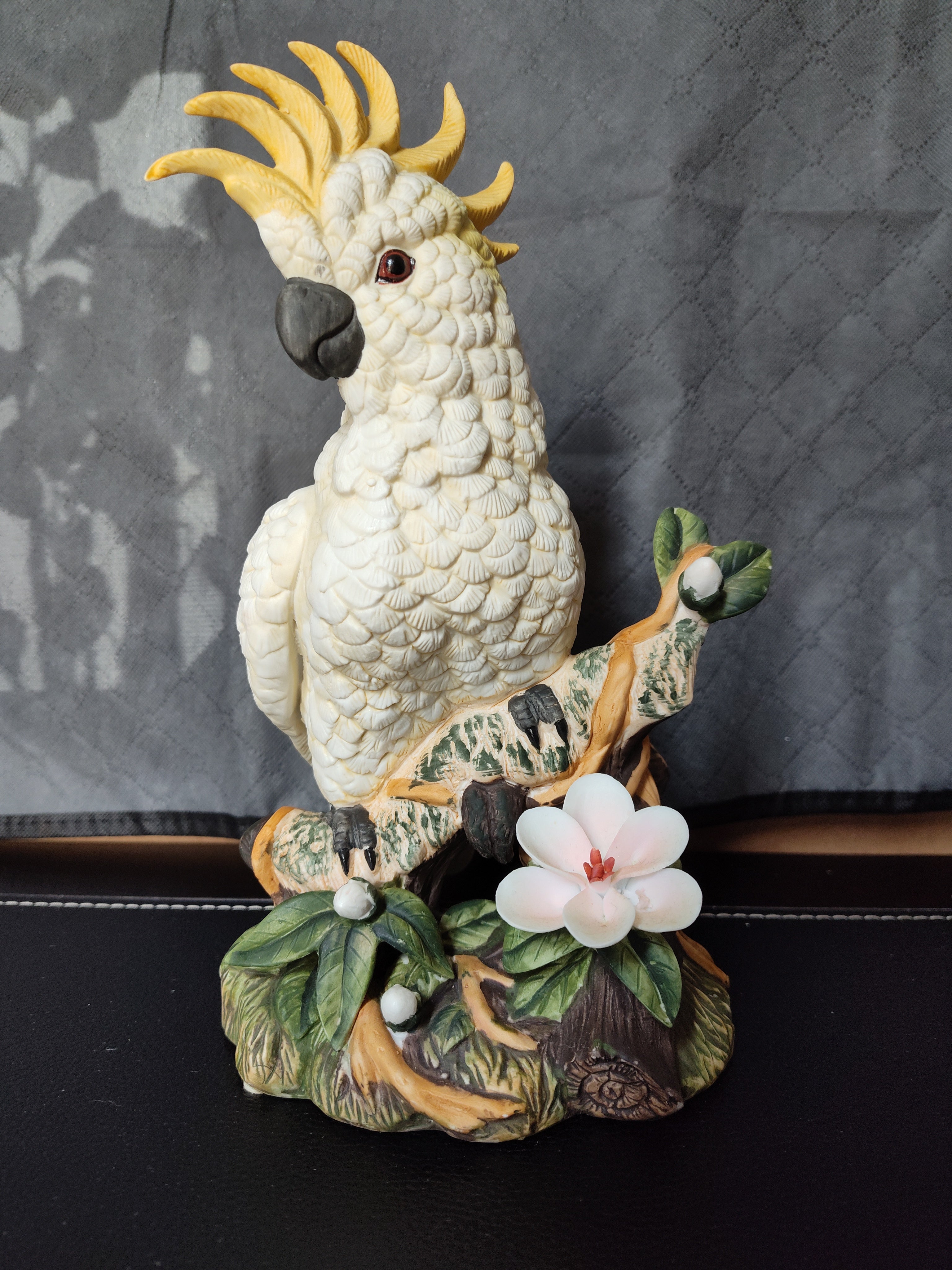 Vintage Jonathan Byron White Cockatoo Figurine — Artist Signed