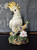Vtg 1994 Royal Carlton Porcelain White Cockatoo Figurine Flowers Signed J Byron