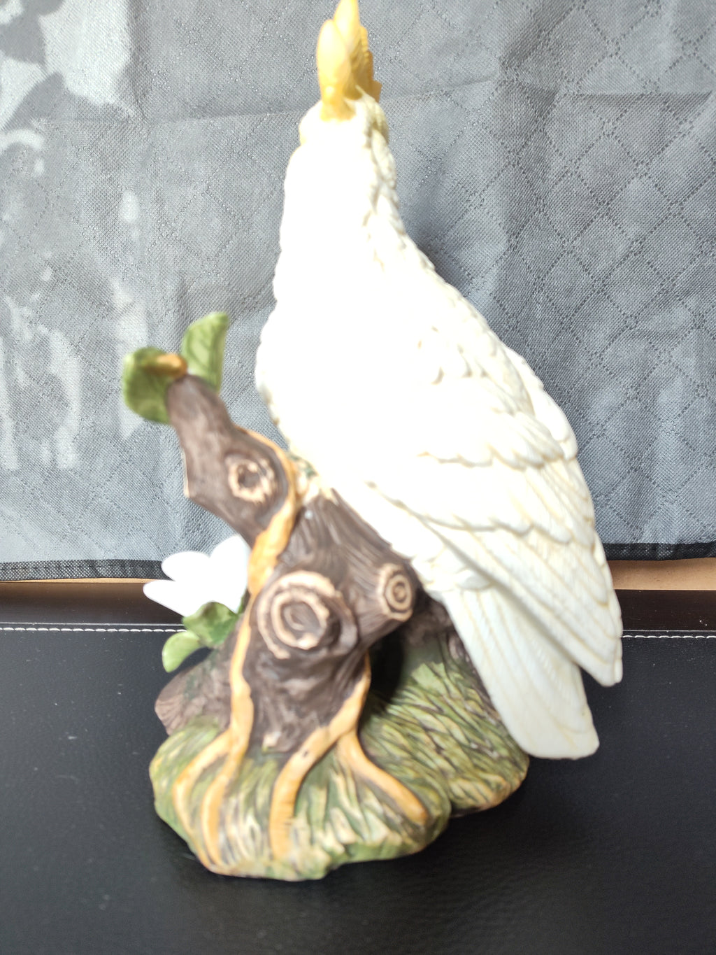 Vtg 1994 Royal Carlton Porcelain White Cockatoo Figurine Flowers Signed J Byron