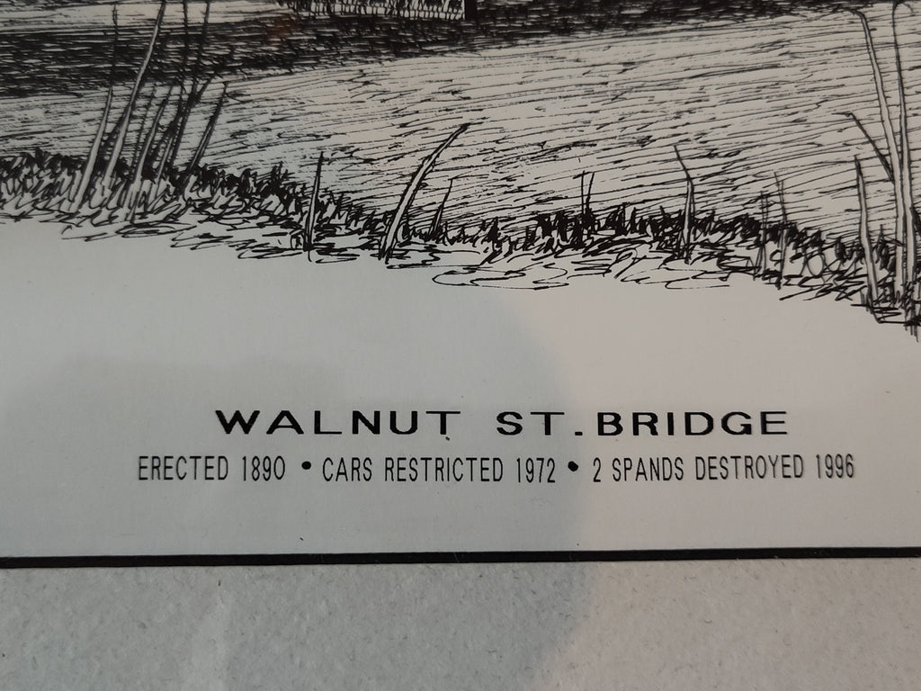 "Walnut St. Bridge" Pen & Ink Drawing by Charley Krone – Harrisburg, PA