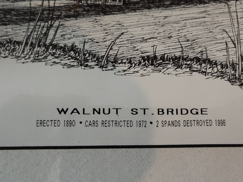 "Walnut St. Bridge" Pen & Ink Drawing by Charley Krone – Harrisburg, PA
