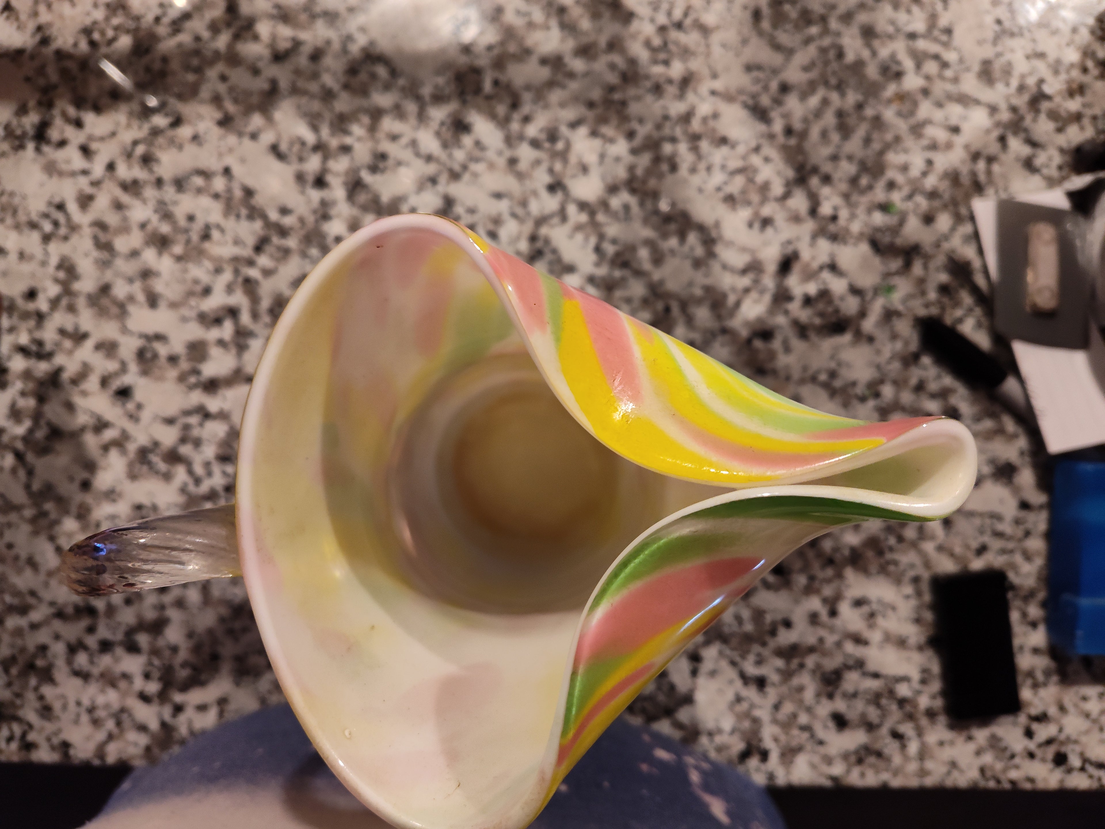 Vintage Hand-Blown Art Glass Pitcher – Spatter / End of Day Pattern