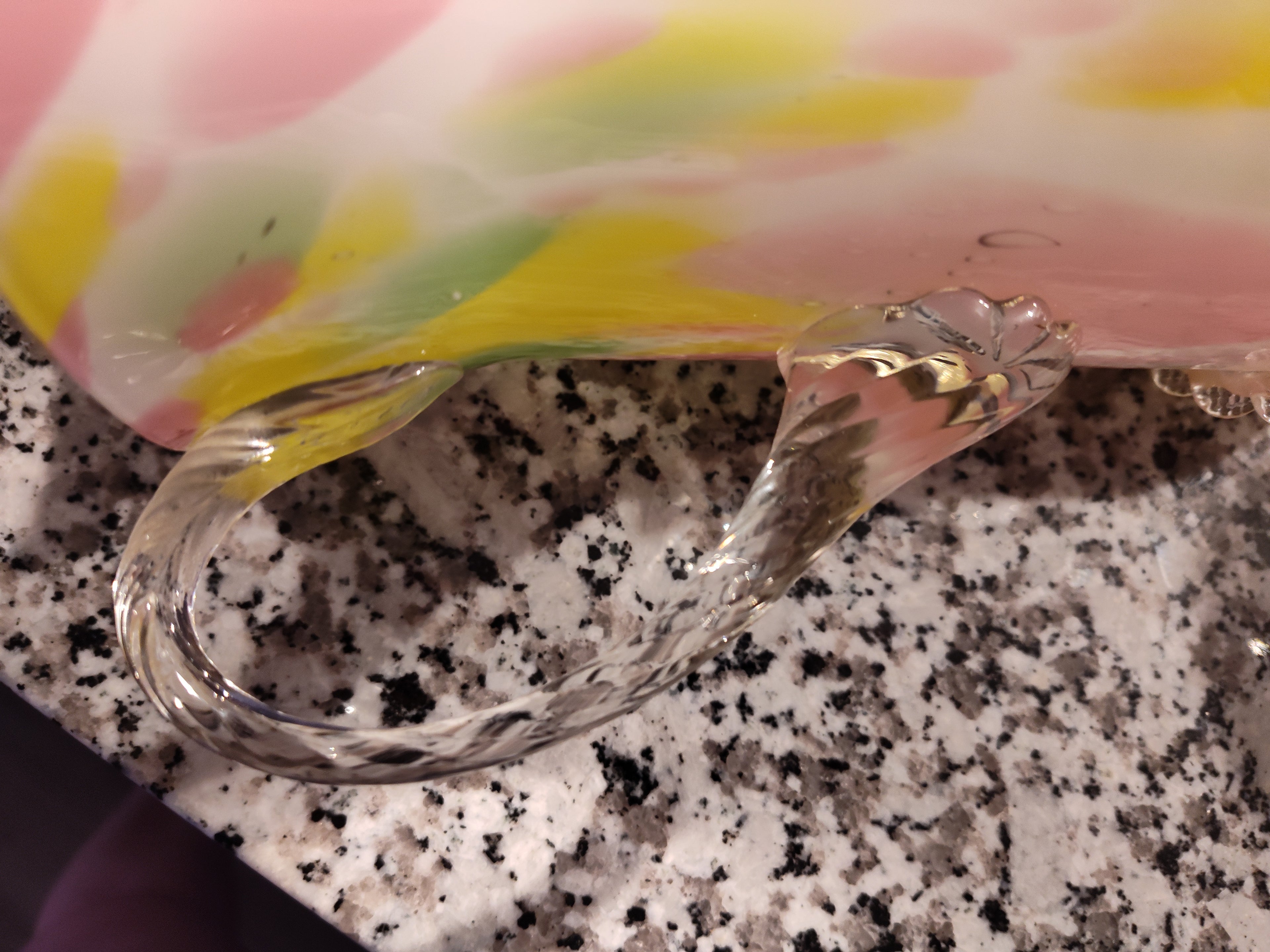Vintage Hand-Blown Art Glass Pitcher – Spatter / End of Day Pattern