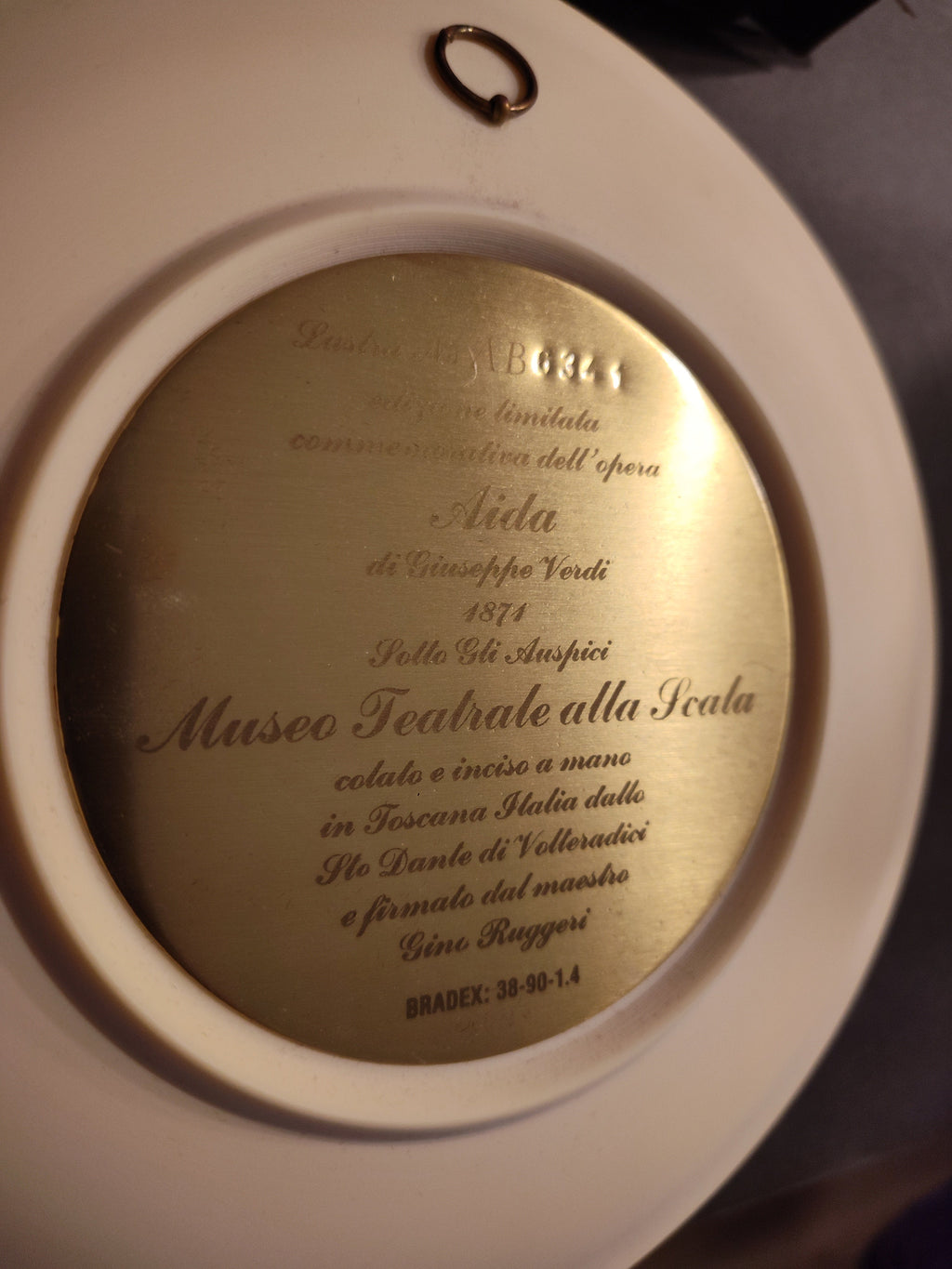 Studio Dante Di Volteradici "Aida" Bas-Relief Collector Plate – La Scala Grand Opera Collection (1979)