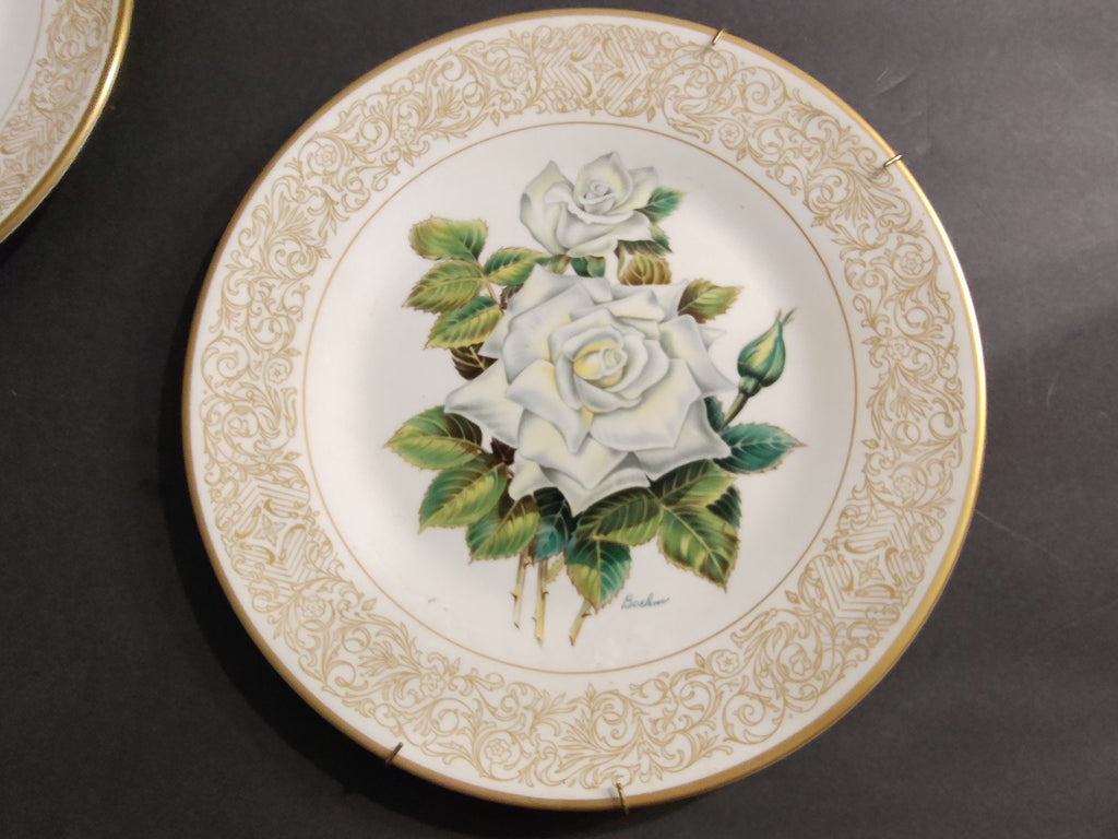 Edward Marshall Boehm "White Masterpiece Rose" Collector Plate – Fine English Bone China
