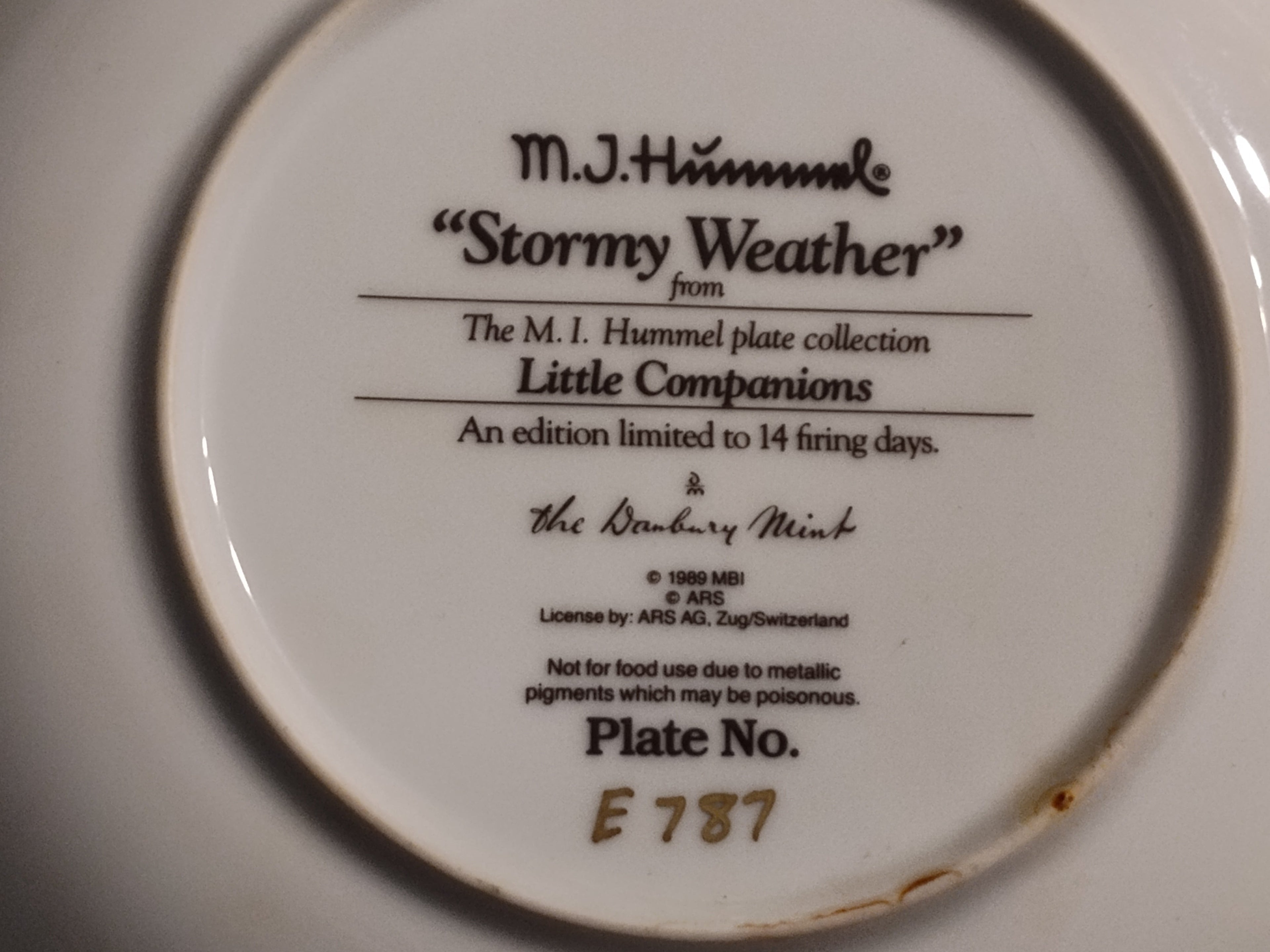 Danbury Mint "Stormy Weather" Collector Plate – Little Companions Series