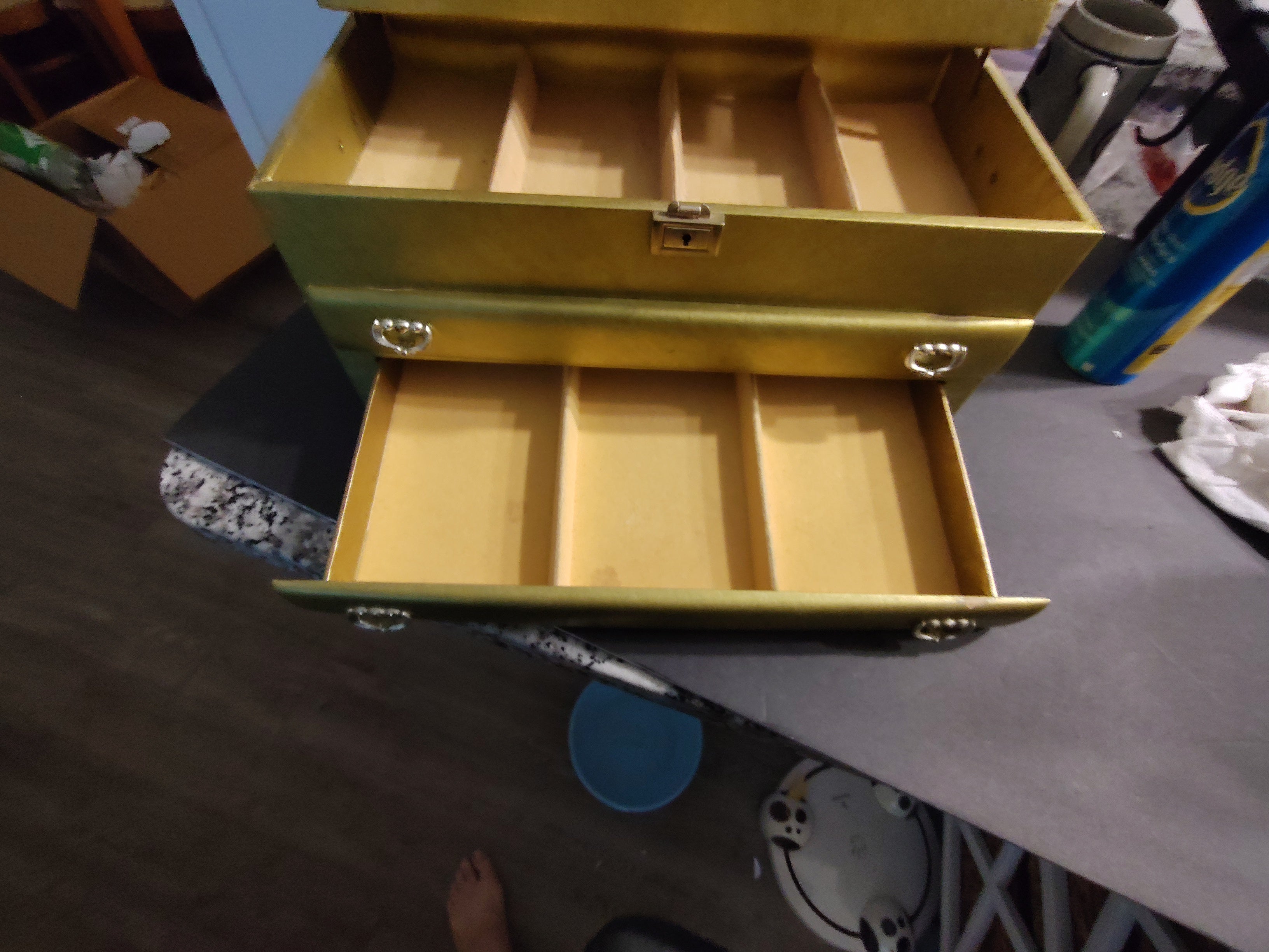 Vintage Lady Buxton Jewelry Box — 2 Drawers, 4-Tier Green (1960s–70s)