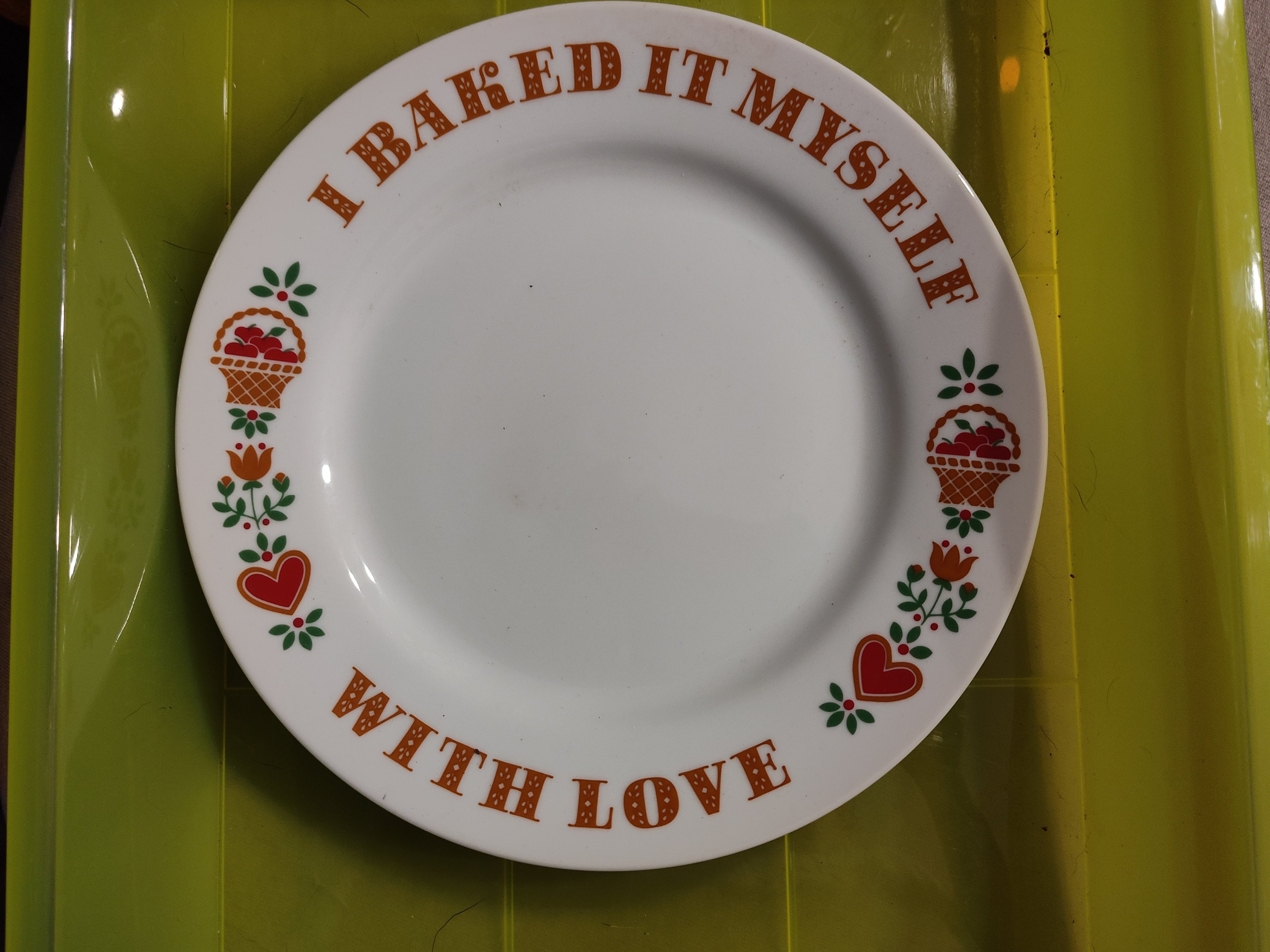 Vintage 1982 Avon "I Baked It Myself With Love" Porcelain Plate – 9" Like New