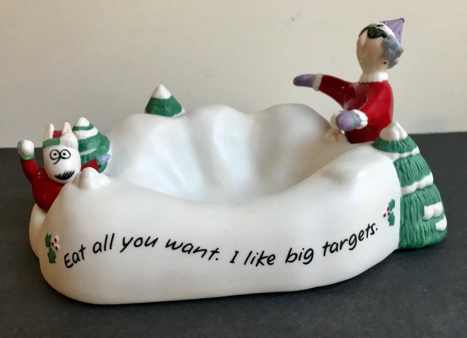 Vintage Maxine Hallmark Funny Christmas Candy Dish Preowned No Box