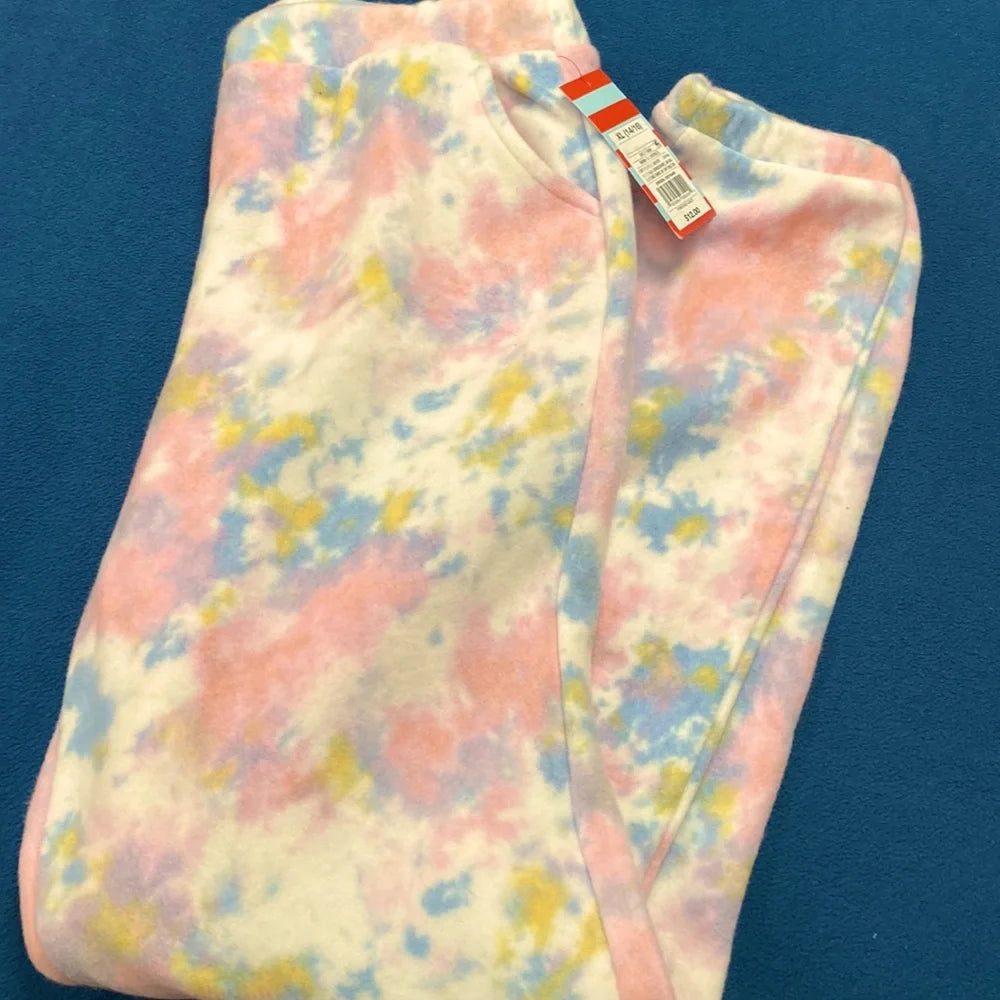 Cat & Jack Heavy Fleece Tie-Dye Pants with Pockets — NWT