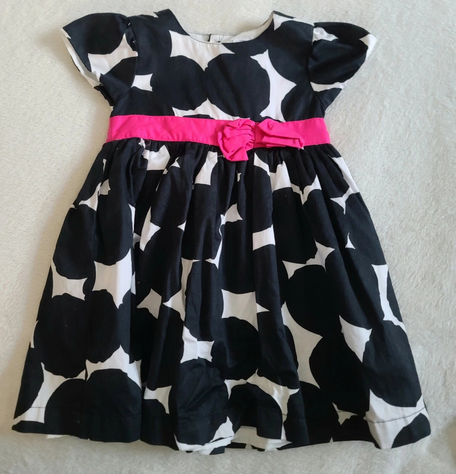 Carter's Baby Girl Black & White Polka Dot Dress with Pink Bow