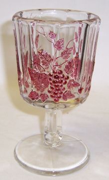 Westmoreland Paneled Grape Ruby Flash Water Goblet 5¾"
