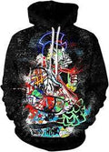 Novelty 3D Printed Hoodie — Street Graffiti Scrooge McDuck