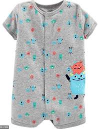 Carter's Monsters Button Up Romper Onesie - 12 Months