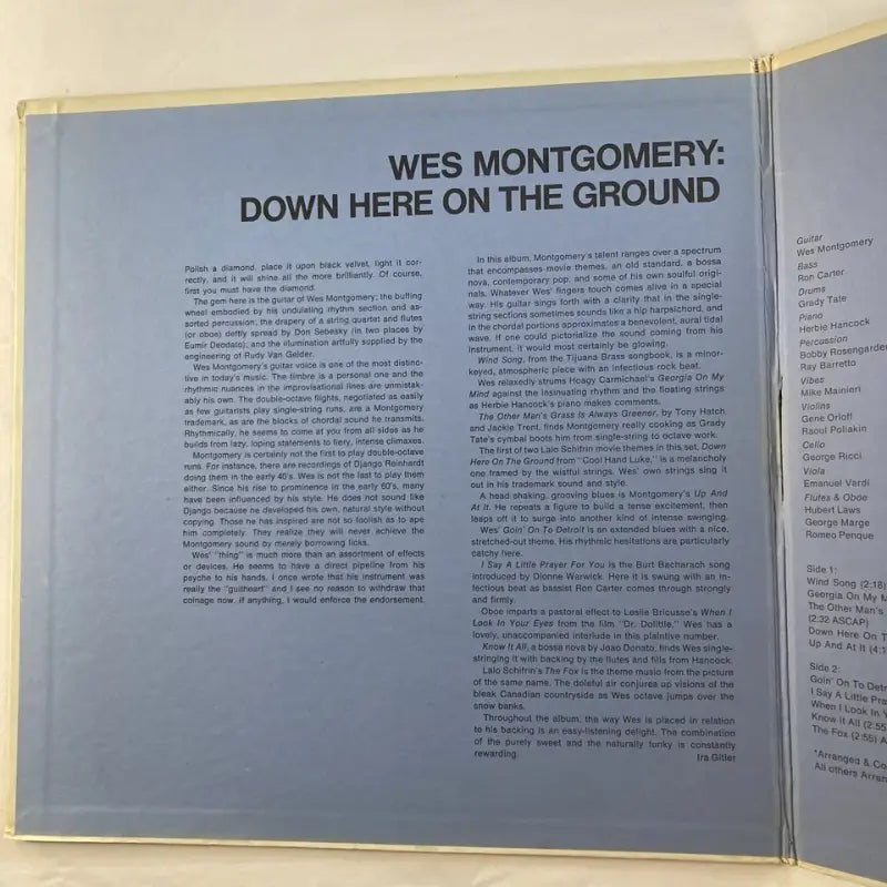 Wes Montgomery — Down Here on the Ground LP (A&M/CTI, 1968)