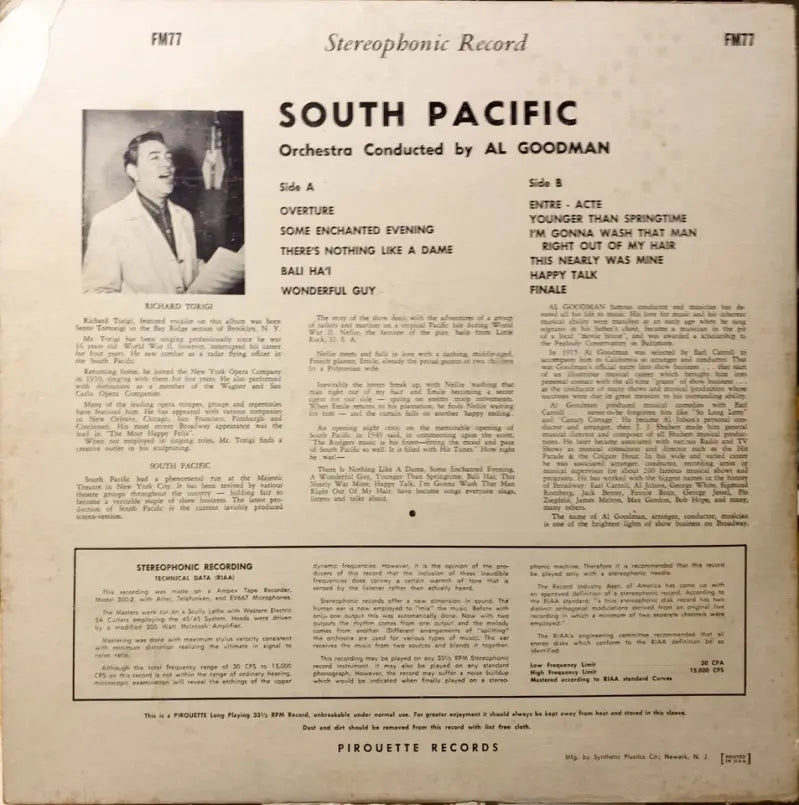 South Pacific — Al Goodman & His Orchestra LP (1958)