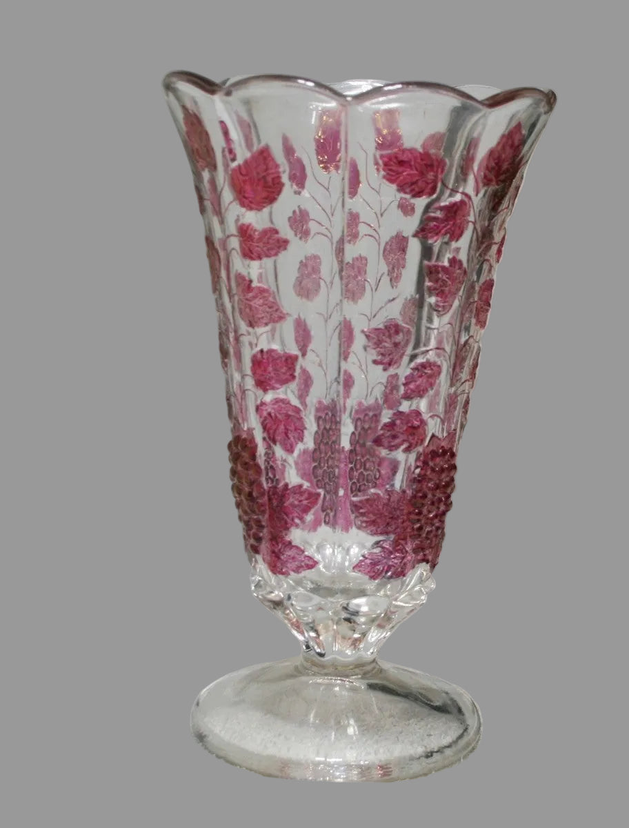 Westmoreland Paneled Grape Ruby Flash 9" Belled Vase