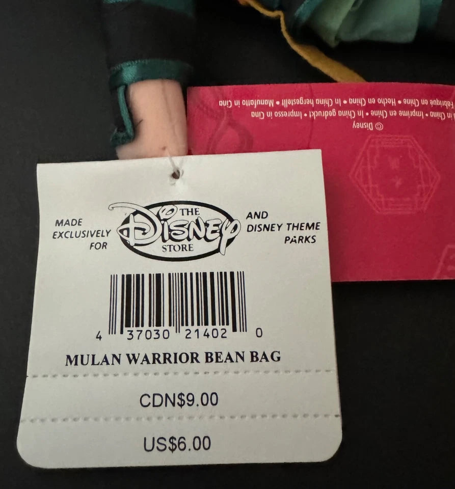 Vintage Disney Store Mulan Mini Bean Bag Assortment NWT 1998